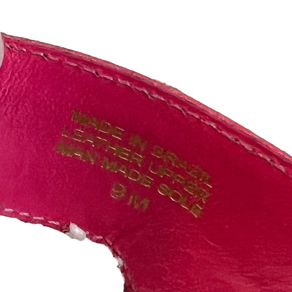 LIlly Pulitzer McKim Size 9 Pink Strappy Thong Sandals Gold Ring - Picture 3 of 5